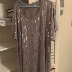 Sparkly Silver Gray Shirt